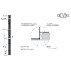 Profil 100x16x6000mm, L-6000mm, hliník bez povrchovej úpravy Profil 100x16x6000mm, L-6000mm, hliník bez povrchovej úpravy